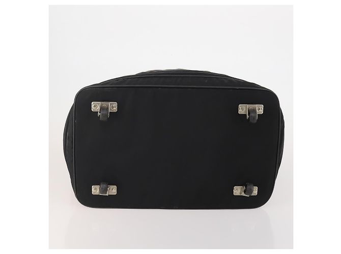 Sac Boston PRADA Nylon Noir Argent Auth 201310 Argenté - vue 5