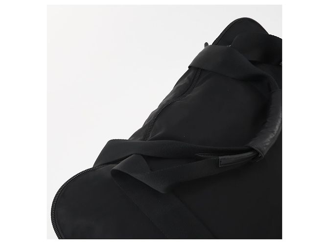 Sac Boston PRADA Nylon Noir Argent Auth 201310 Argenté - vue 7