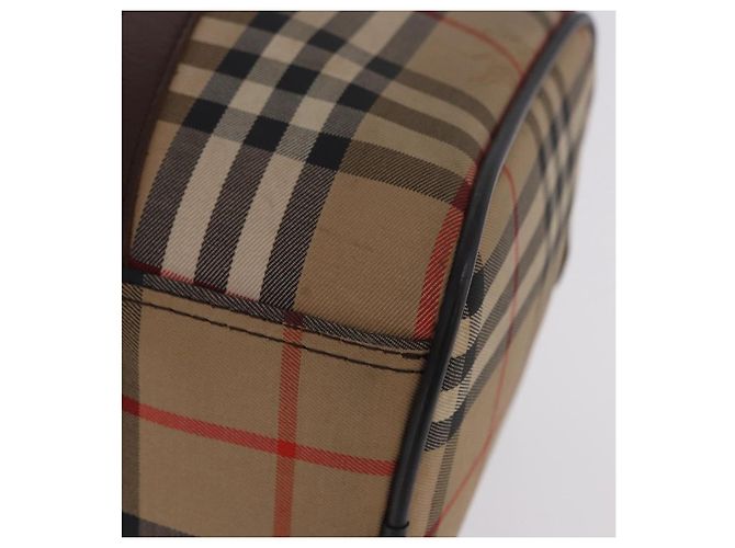 Sac Boston Burberrys Nova Check Canvas Beige Gold Auth 204367 Doré - vue 20