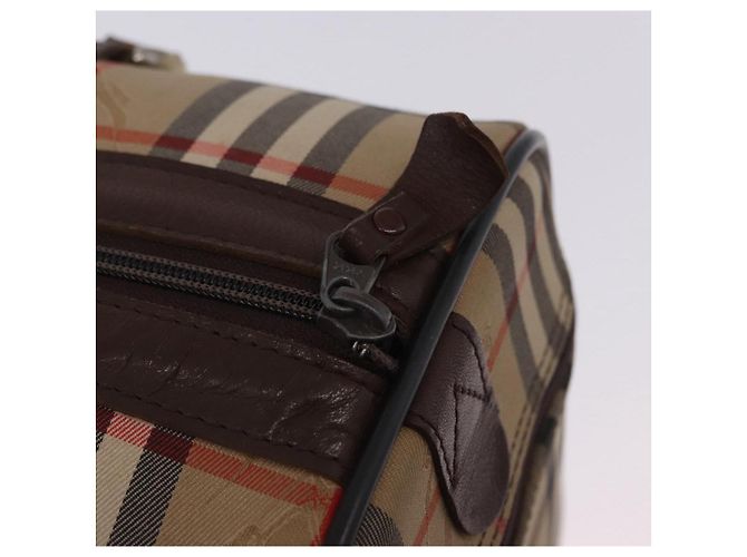 Sac Boston Burberrys Nova Check Canvas Beige Gold Auth 204367 Doré - vue 23