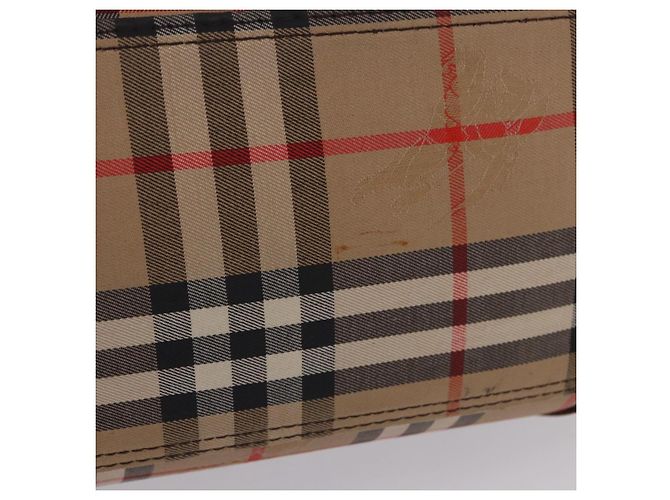 Sac Boston Burberrys Nova Check Canvas Beige Gold Auth 204367 Doré - vue 8
