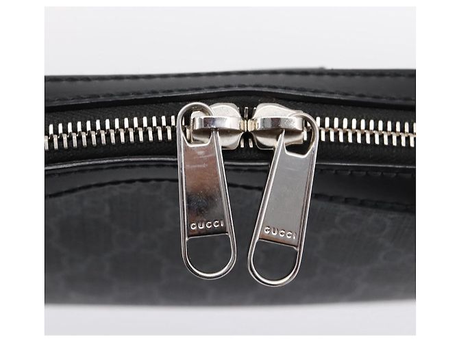 Borsa Clutch GUCCI GG Supreme PVC Nero Argento 495562 Auth 201486V - vista 14