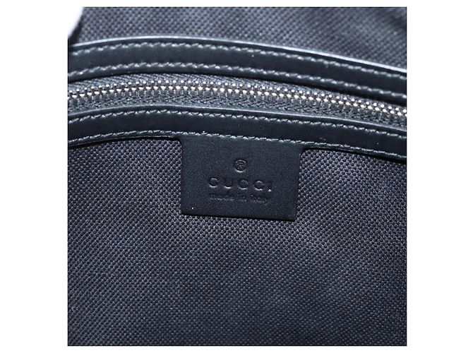 Borsa Clutch GUCCI GG Supreme PVC Nero Argento 495562 Auth 201486V - vista 16