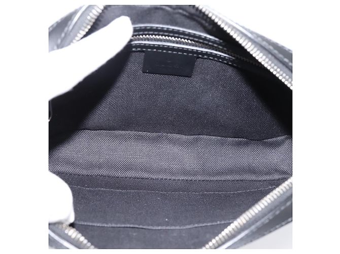 Borsa Clutch GUCCI GG Supreme PVC Nero Argento 495562 Auth 201486V - vista 17