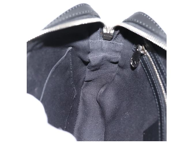 Borsa Clutch GUCCI GG Supreme PVC Nero Argento 495562 Auth 201486V - vista 19