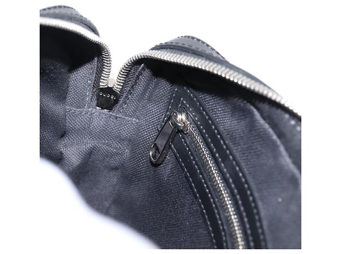 Borsa Clutch GUCCI GG Supreme PVC Nero Argento 495562 Auth 201486V - vista 20