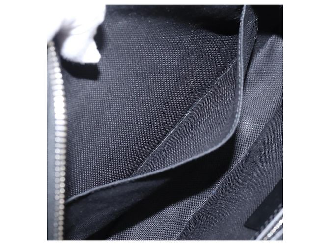 Borsa Clutch GUCCI GG Supreme PVC Nero Argento 495562 Auth 201486V - vista 22