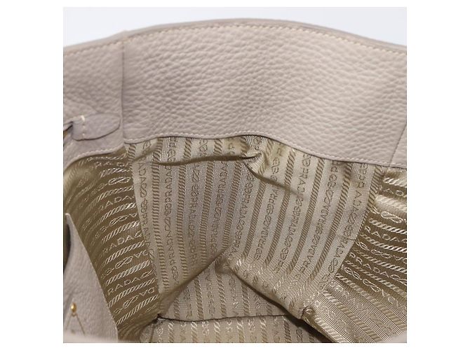 Saco Tote PRADA em couro Taurillon Clemence Cinza Gold Auth am12588V Marrom Dourado - vista 21
