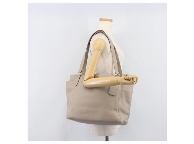 Saco Tote PRADA em couro Taurillon Clemence Cinza Gold Auth am12588V Marrom Dourado - vista 26