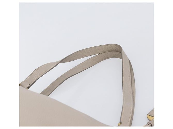 Saco Tote PRADA em couro Taurillon Clemence Cinza Gold Auth am12588V Marrom Dourado - vista 8
