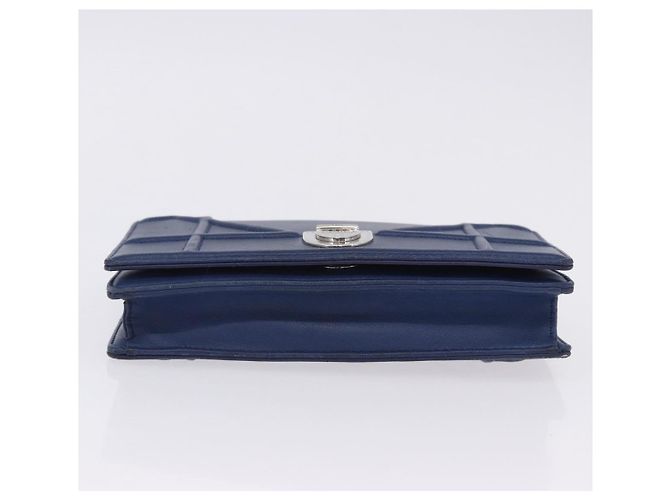 Borsa a tracolla con catena Christian Dior Diorama in pelle blu e argento autentica 204772V - vista 12
