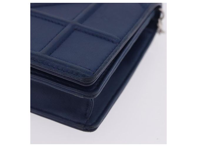 Borsa a tracolla con catena Christian Dior Diorama in pelle blu e argento autentica 204772V - vista 14