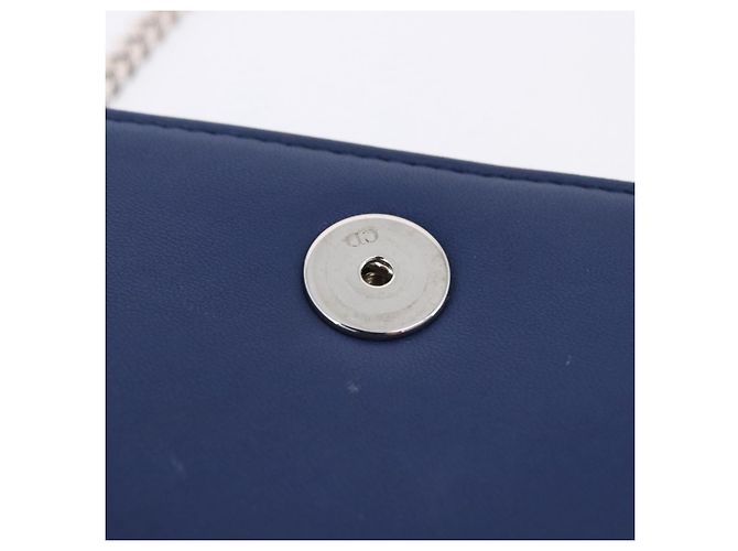 Borsa a tracolla con catena Christian Dior Diorama in pelle blu e argento autentica 204772V - vista 21
