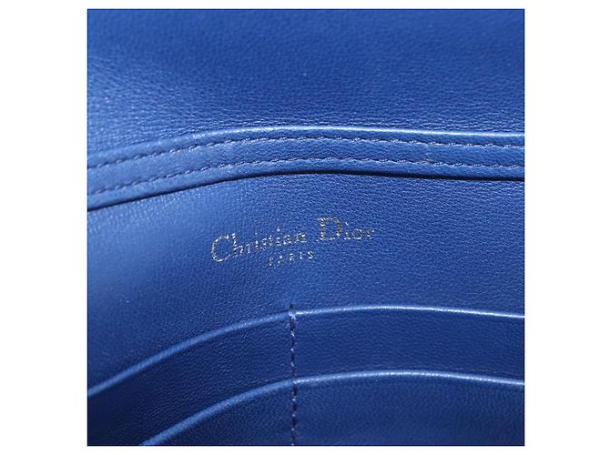 Borsa a tracolla con catena Christian Dior Diorama in pelle blu e argento autentica 204772V - vista 22