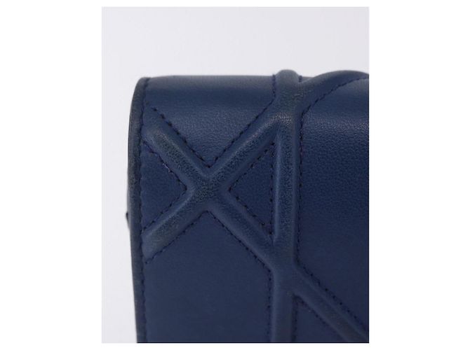 Borsa a tracolla con catena Christian Dior Diorama in pelle blu e argento autentica 204772V - vista 3