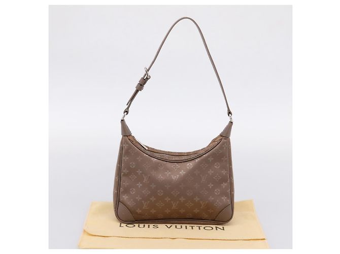 LOUIS VUITTON Monogram Satin Little Boulogne Hand Bag Beige M92143 Auth BA15499A Monogramma - vista 12