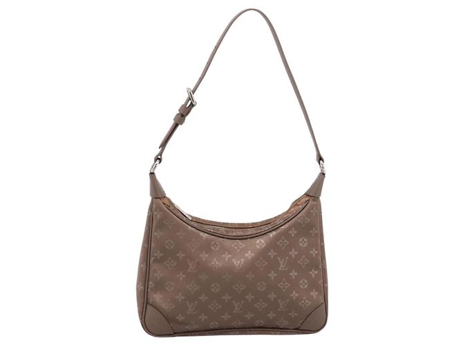 LOUIS VUITTON Monogram Satin Little Boulogne Hand Bag Beige M92143 Auth BA15499A Monogramma - vista 13