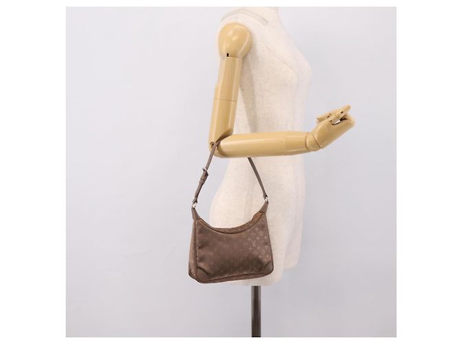 LOUIS VUITTON Monogram Satin Little Boulogne Hand Bag Beige M92143 Auth BA15499A Monogramma - vista 21