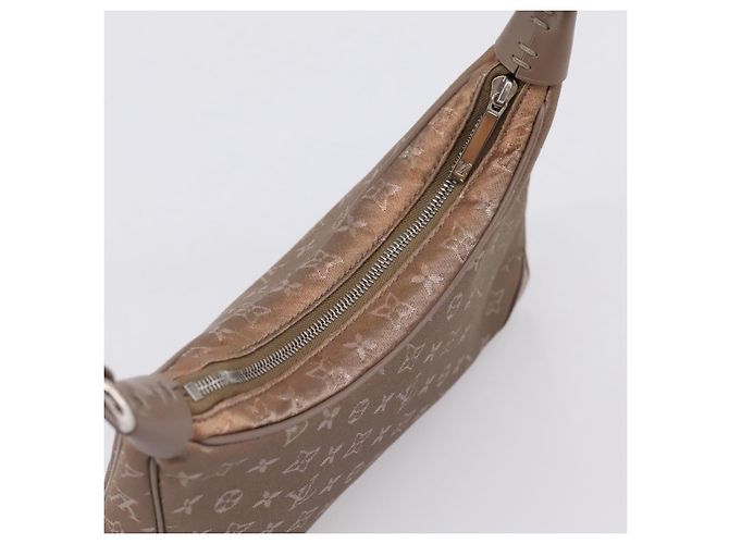 LOUIS VUITTON Monogram Satin Little Boulogne Hand Bag Beige M92143 Auth BA15499A Monogramma - vista 6