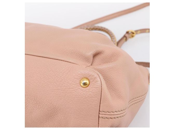 Miu Miu Tote Bag Leder 2-Wege Rosa Goldfarben Auth BA15531 Pink - Ansicht 16
