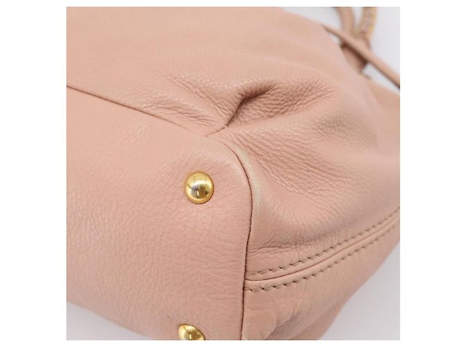 Miu Miu Tote Bag Leder 2-Wege Rosa Goldfarben Auth BA15531 Pink - Ansicht 18