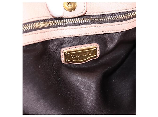 Miu Miu Tote Bag Leder 2-Wege Rosa Goldfarben Auth BA15531 Pink - Ansicht 20