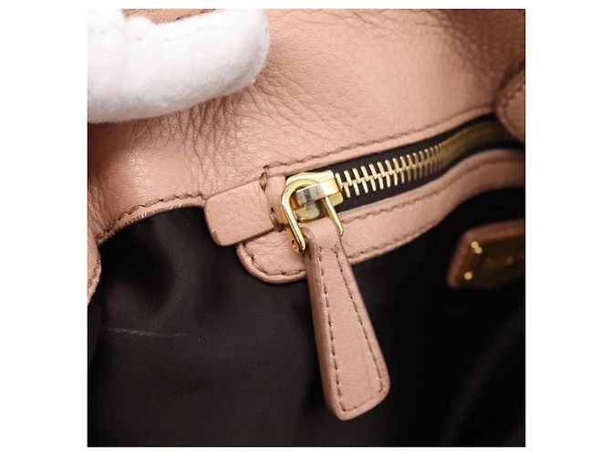 Miu Miu Tote Bag Leder 2-Wege Rosa Goldfarben Auth BA15531 Pink - Ansicht 23