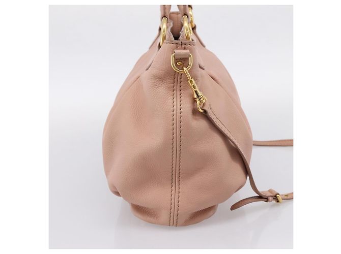 Miu Miu Tote Bag Leder 2-Wege Rosa Goldfarben Auth BA15531 Pink - Ansicht 3