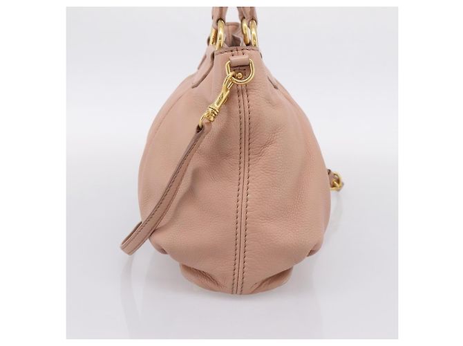 Miu Miu Tote Bag Leder 2-Wege Rosa Goldfarben Auth BA15531 Pink - Ansicht 4
