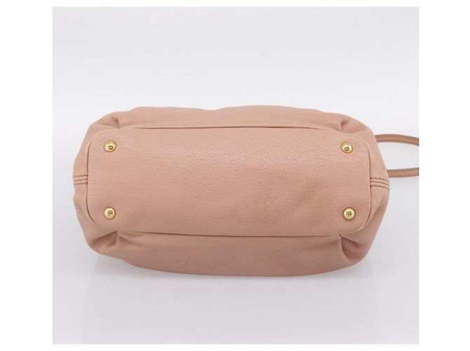 Miu Miu Tote Bag Leder 2-Wege Rosa Goldfarben Auth BA15531 Pink - Ansicht 5