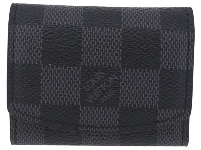 Abotoaduras LOUIS VUITTON Damier Graphite LV Catch Cuffs Metal M80188 Auth BA15541V Prata Damier ebene - vista 13