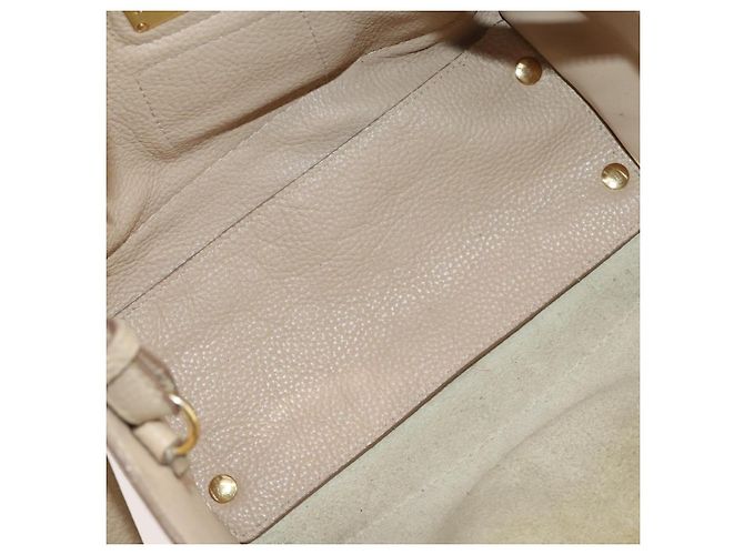 Borsa Salvatore Ferragamo Gancini in pelle 2way Beige Gold Auth 203581 D'oro - vista 11
