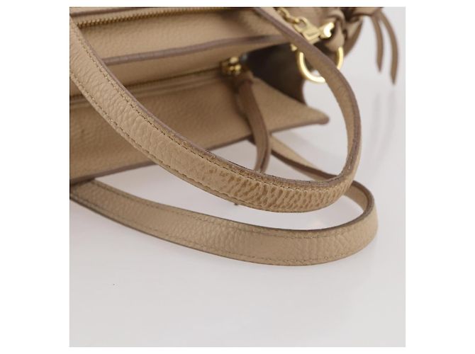 Borsa Salvatore Ferragamo Gancini in pelle 2way Beige Gold Auth 203581 D'oro - vista 16