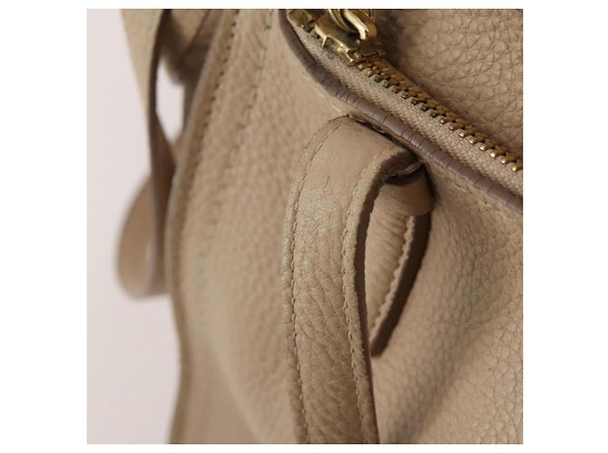Borsa Salvatore Ferragamo Gancini in pelle 2way Beige Gold Auth 203581 D'oro - vista 18