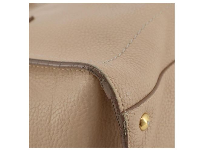 Borsa Salvatore Ferragamo Gancini in pelle 2way Beige Gold Auth 203581 D'oro - vista 24