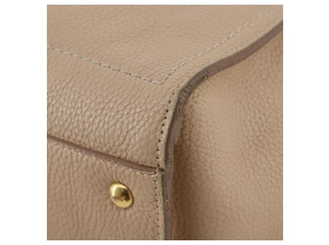 Borsa Salvatore Ferragamo Gancini in pelle 2way Beige Gold Auth 203581 D'oro - vista 25