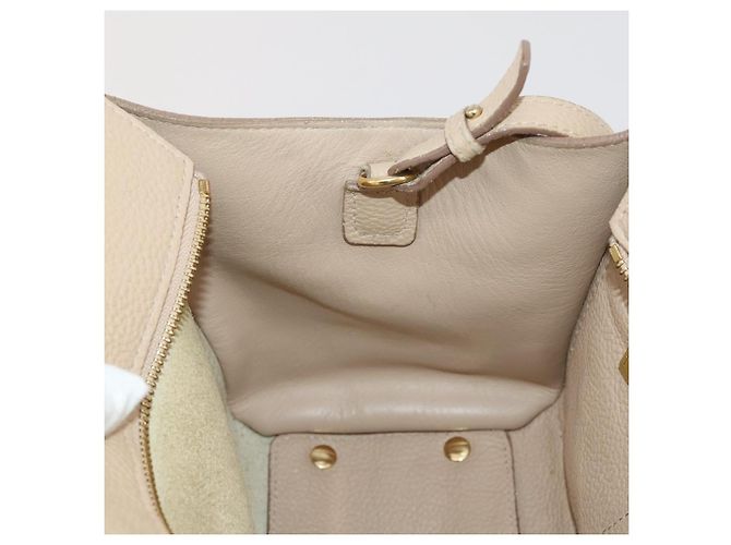 Borsa Salvatore Ferragamo Gancini in pelle 2way Beige Gold Auth 203581 D'oro - vista 36
