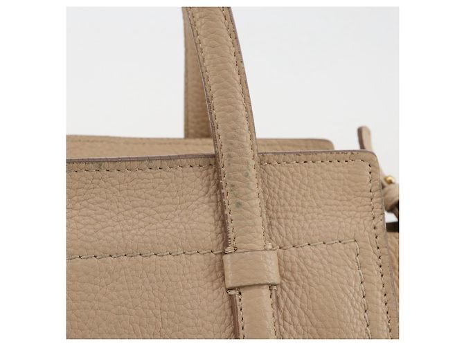 Borsa Salvatore Ferragamo Gancini in pelle 2way Beige Gold Auth 203581 D'oro - vista 5