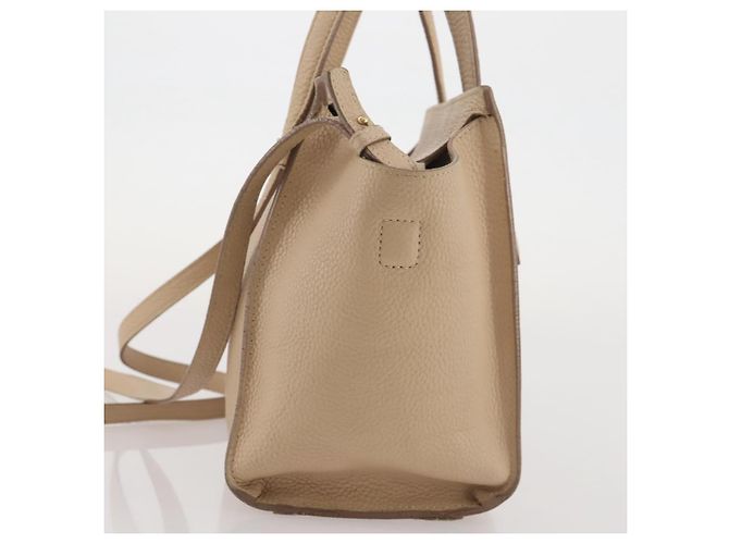 Borsa Salvatore Ferragamo Gancini in pelle 2way Beige Gold Auth 203581 D'oro - vista 6