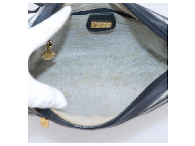 Borsa a tracolla GUCCI GG Supreme PVC Navy Gold 007 39 0014 Auth 203669 D'oro Blu navy - vista 16