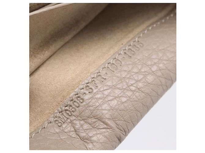 FENDI Celeria Long Wallet Leather Beige Silver 8M0308 Auth BA15601 Silvery - view 12