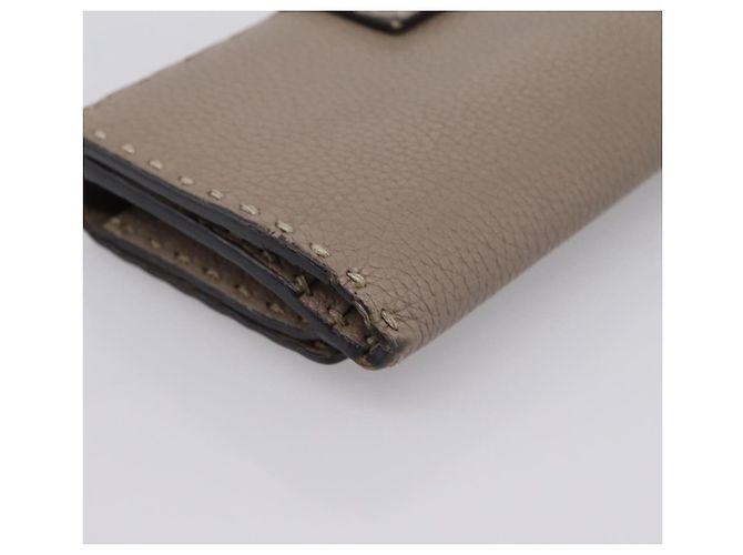 FENDI Celeria Long Wallet Leather Beige Silver 8M0308 Auth BA15601 Silvery - view 16