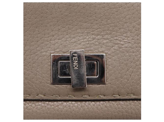 FENDI Celeria Long Wallet Leather Beige Silver 8M0308 Auth BA15601 Silvery - view 17