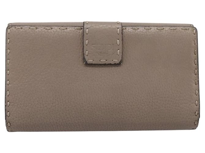 FENDI Celeria Long Wallet Leather Beige Silver 8M0308 Auth BA15601 Silvery - view 2