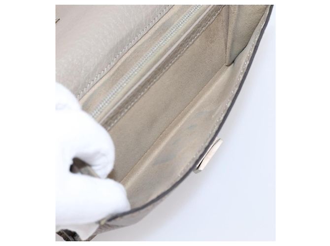 FENDI Celeria Long Wallet Leather Beige Silver 8M0308 Auth BA15601 Silvery - view 20