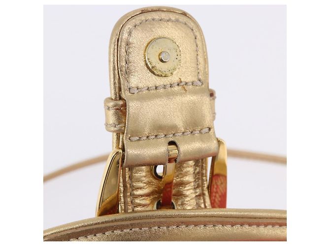 Céline Borsa a tracolla CELINE Paris Macadam Canvas Denim Pink Gold Auth 204045A Rosa D'oro - vista 23