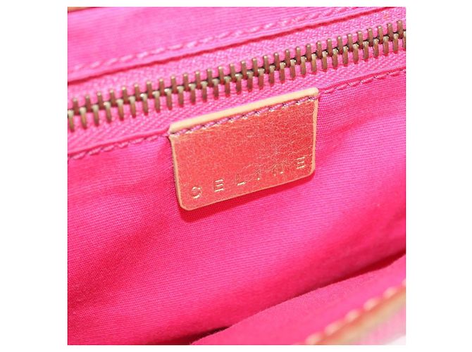 Céline Borsa a tracolla CELINE Paris Macadam Canvas Denim Pink Gold Auth 204045A Rosa D'oro - vista 25
