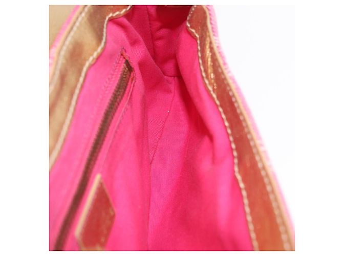 Céline Borsa a tracolla CELINE Paris Macadam Canvas Denim Pink Gold Auth 204045A Rosa D'oro - vista 26