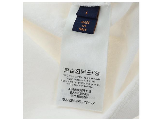 Camiseta LOUIS VUITTON LV Spread Embroidery Shirt Cotton White LV Auth 202735M Blanco - vista 12