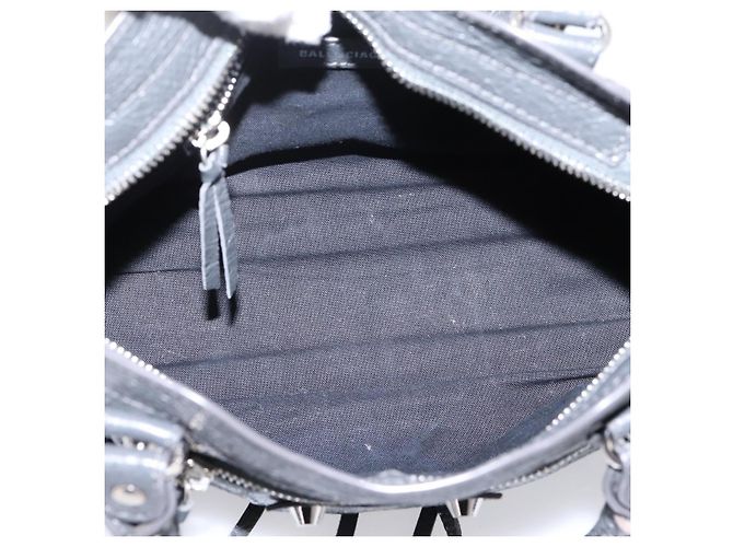 Sac à main BALENCIAGA Classic Mini City en cuir Gris Argent 300295 Auth ka6230SAM Marron Argenté - vue 10